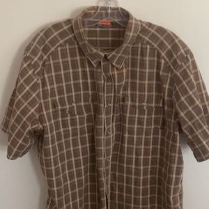 Merrell Brown Plaid Casual Button Down Shirt